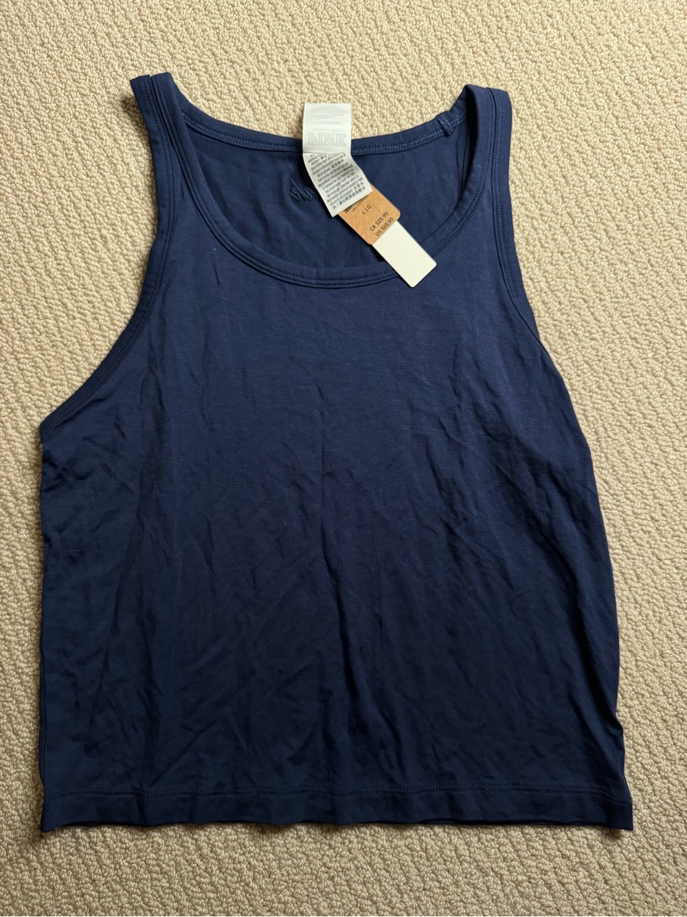 PINK-Victoria Secret L Navy Tank Top -Lounge tank -butter soft